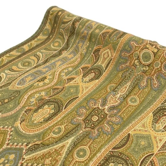 Auth ETRO - Green Yellow Multi Wool Silk Scarf - Picture 5 of 6